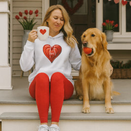 Sudadera de Corazón Rojo de San Valentín