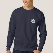 Sudadera de cuello de crema de EJH masculino en az