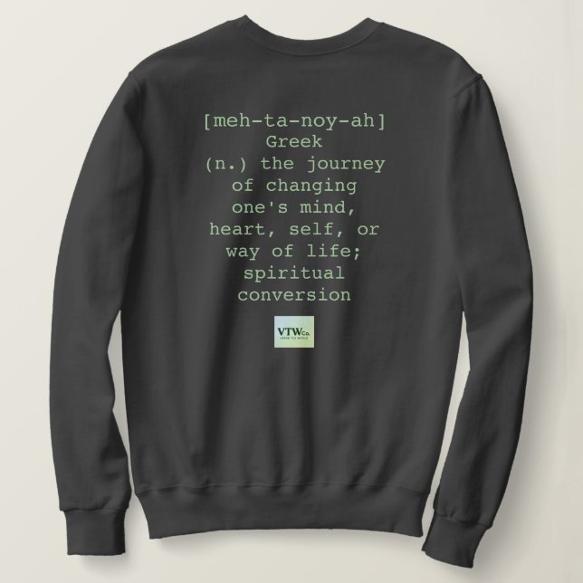 Sudadera de cuello de crema de Metanoia (Reverso del diseño)