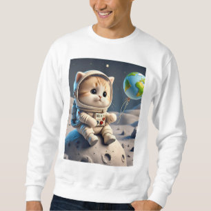 Sudadera 🐱 de 🚀 de gato espacial   Explorador de la luna