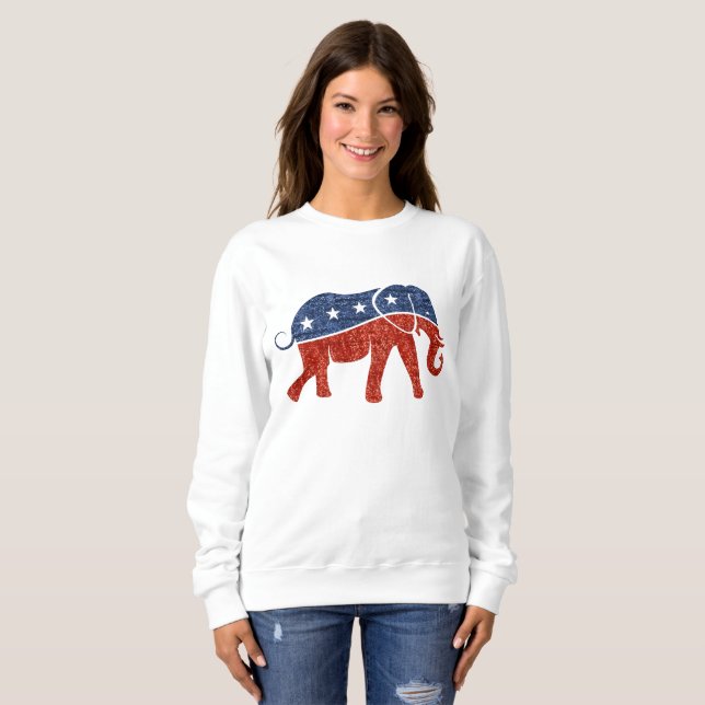 Sudadera de elefante republicana purpurina (Anverso completo)