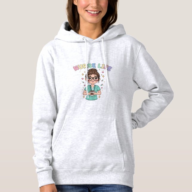 Sudadera de enfermera de dibujos animados lindos p (Anverso)