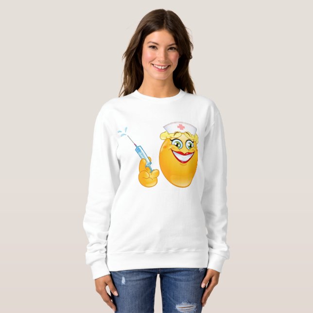 sudadera de enfermera emoji para mujeres (Anverso completo)