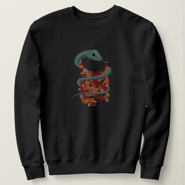 Sudadera de ensueño de serpiente floral (Anverso del diseño)