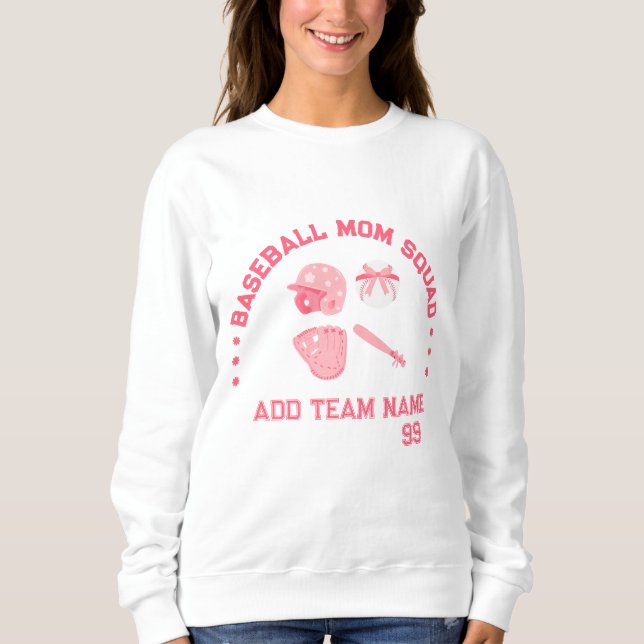 Sudadera de Equipo de Mamá de Béisbol Personalizad (Anverso)