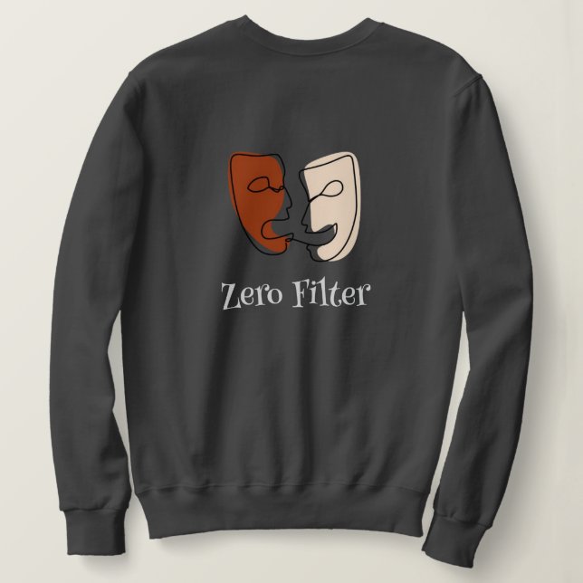 Sudadera de filtro cero - Negrita y real (Reverso del diseño)
