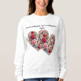 Sudadera de flores vibrantes de dos corazones