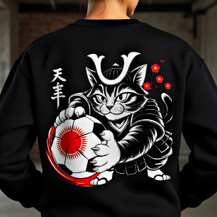 Sudadera de fútbol de gato para mujeres fanáticas 