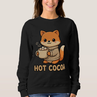 Sudadera de gato con cacao caliente