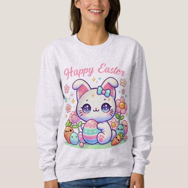 Sudadera de gato de pascua de Kawaii - Orejas de c (Anverso)