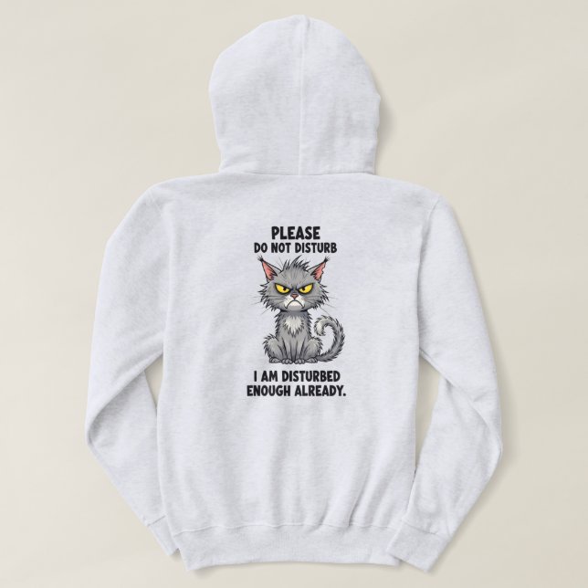 Sudadera de Gato Enojado y Lindo (Reverso del diseño)