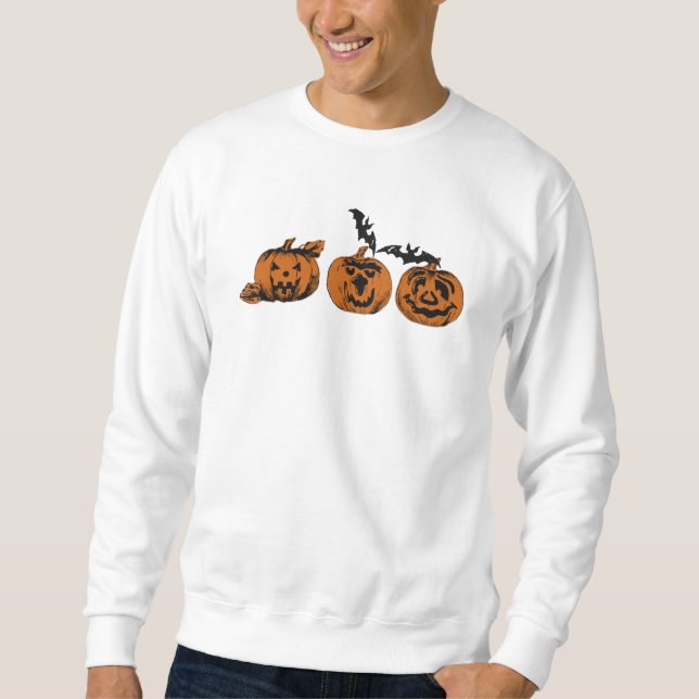 Sudadera de Halloween/calabaza/murciélago (Anverso)