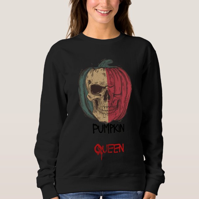 Sudadera de Halloween de la Reina de la Calabaza • (Anverso)