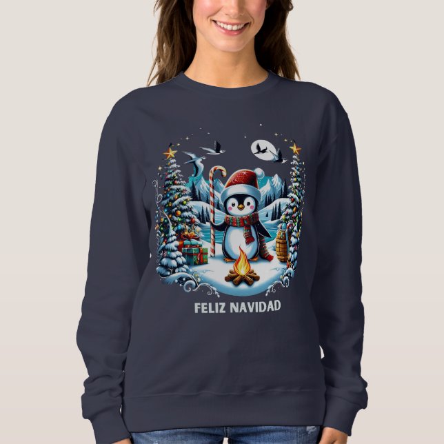 Sudadera de invierno de pingüino lindo (Anverso)