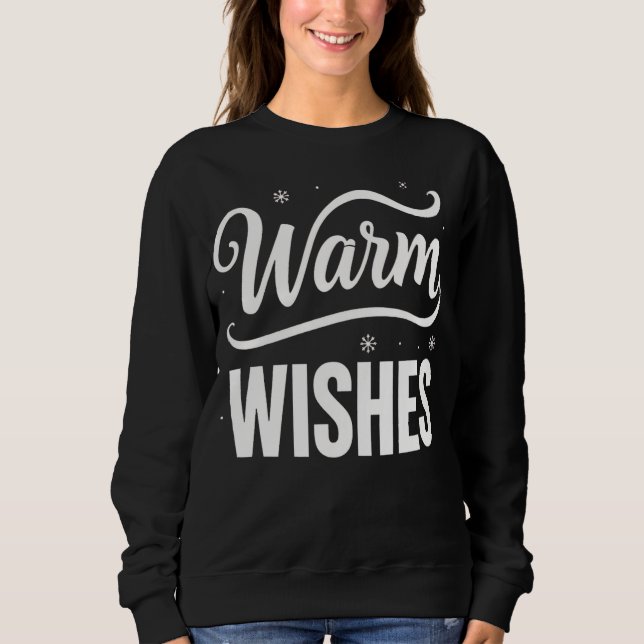 Sudadera de invierno festiva con buenos deseos (Anverso)