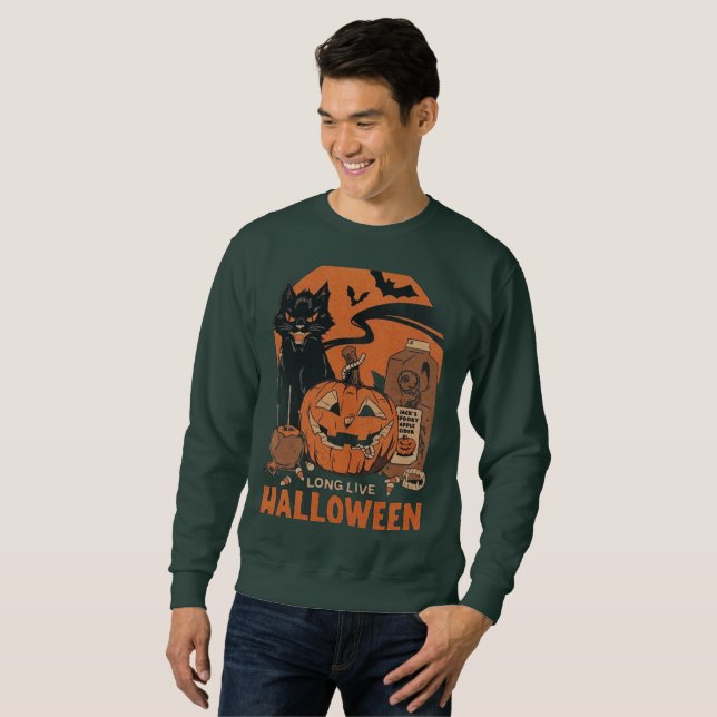 Sudadera de la tripulación de Halloween larga vida (Anverso completo)