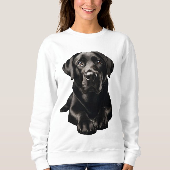 Sudadera de las mujeres de Labrador Negro (Anverso)