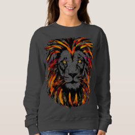 Sudadera de león - Naranja Ilustracion de león osc