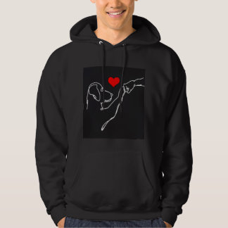 Sudadera de línea artística de mano y perro para m