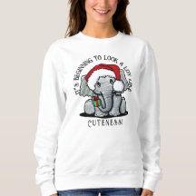 Sudadera de los Navidades de elefantes de KiniArt