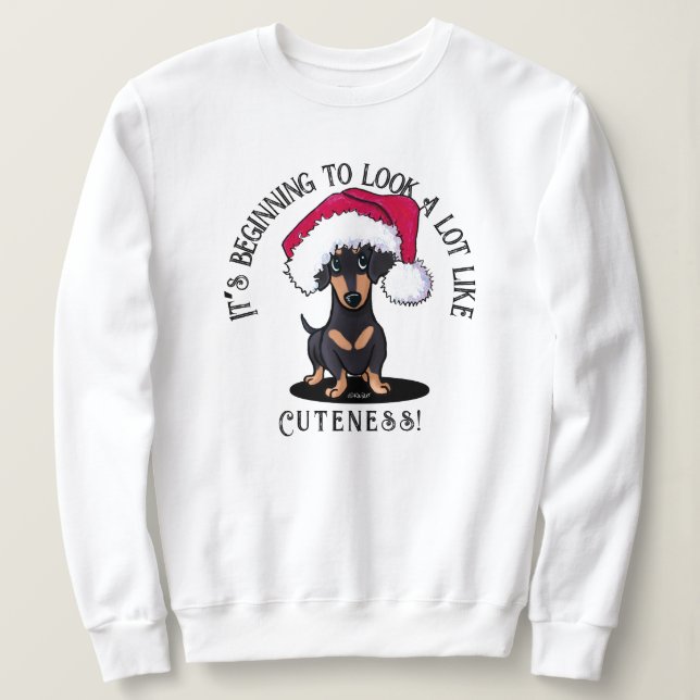 Sudadera de los Navidades de KiniArt Dachshund (Anverso del diseño)