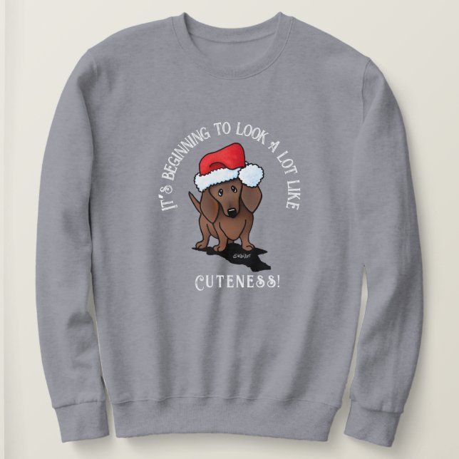 Sudadera de los Navidades de KiniArt Dachshund (Anverso del diseño)