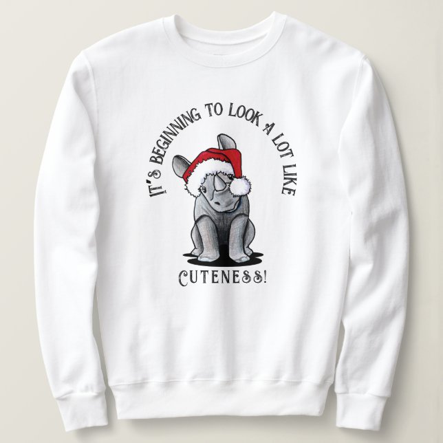 Sudadera de los Navidades de Rinocerontes de KiniA (Anverso del diseño)