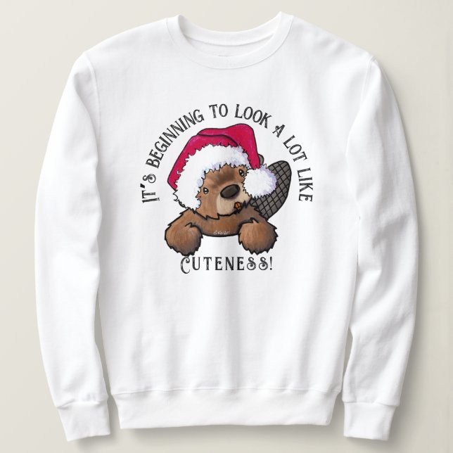Sudadera de los Navidades del castor de KiniArt (Anverso del diseño)