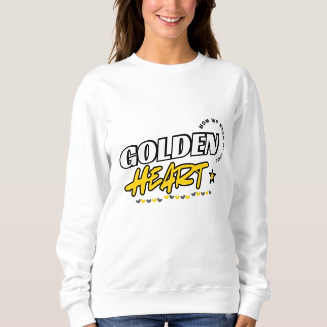 Sudadera de mamá del corazón dorado | Regalo del D (Anverso)