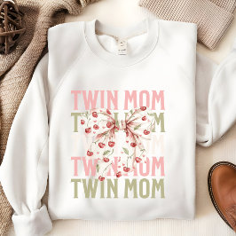 Sudadera de mamá gemela, camisa de arco de coqueta
