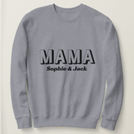 Sudadera de mamá personalizada con nombres de niño