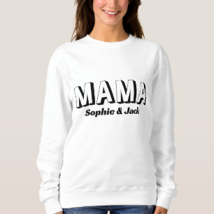 Sudadera de mamá personalizada con nombres de niño