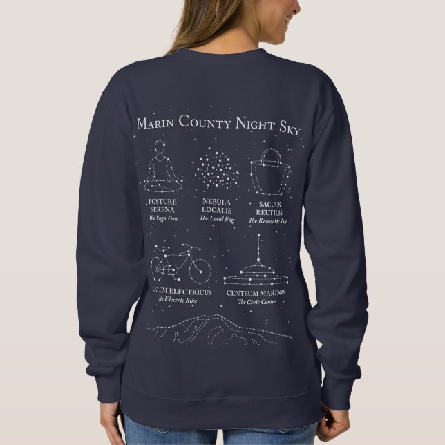 Sudadera de mujer cielo nocturno del condado de Ma (Reverso)