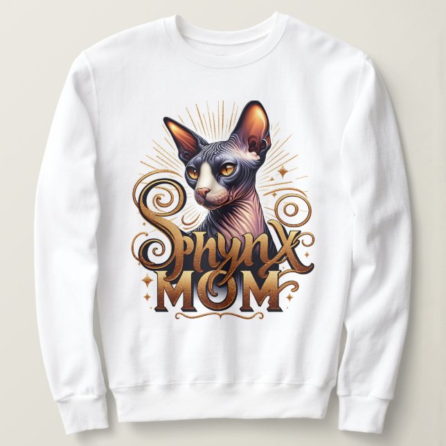 Sudadera de Mujer Mamá de Gato Sphynx (Anverso del diseño)