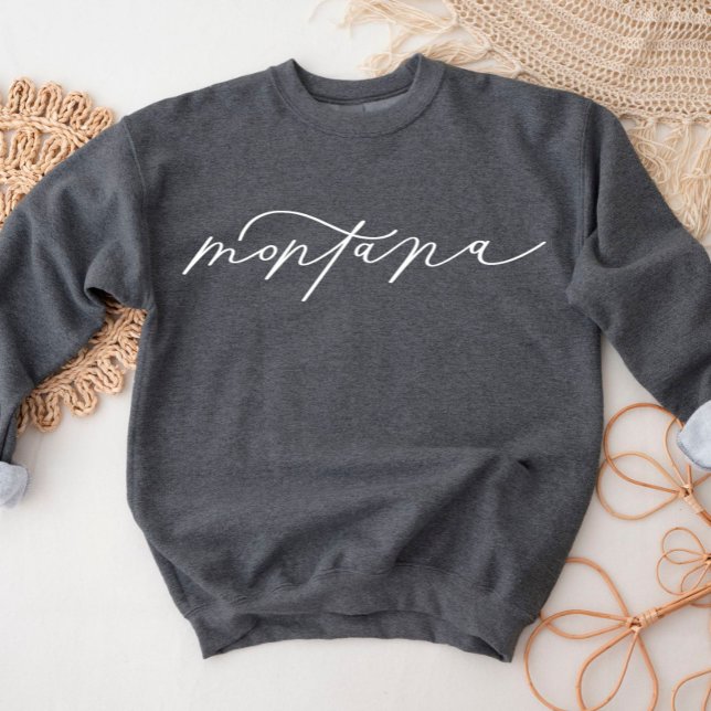 Sudadera de mujeres de Montana Script State (Subido por el creador)