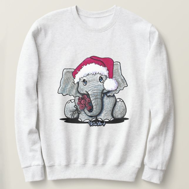Sudadera de Navidad de Elefante Bebé (Anverso del diseño)