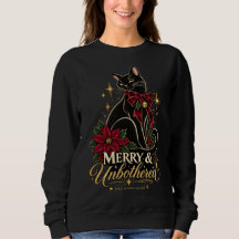 Sudadera de Navidad de gato negro Merry & Unbother