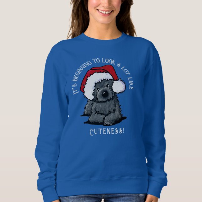 Sudadera de Navidad de KiniArt Cairn Terrier (Anverso)