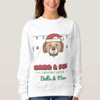Sudadera de Navidad de Mamá Perros Personalizada