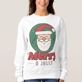 Sudadera de Navidad de Papá Noel Retro Alegre y Di