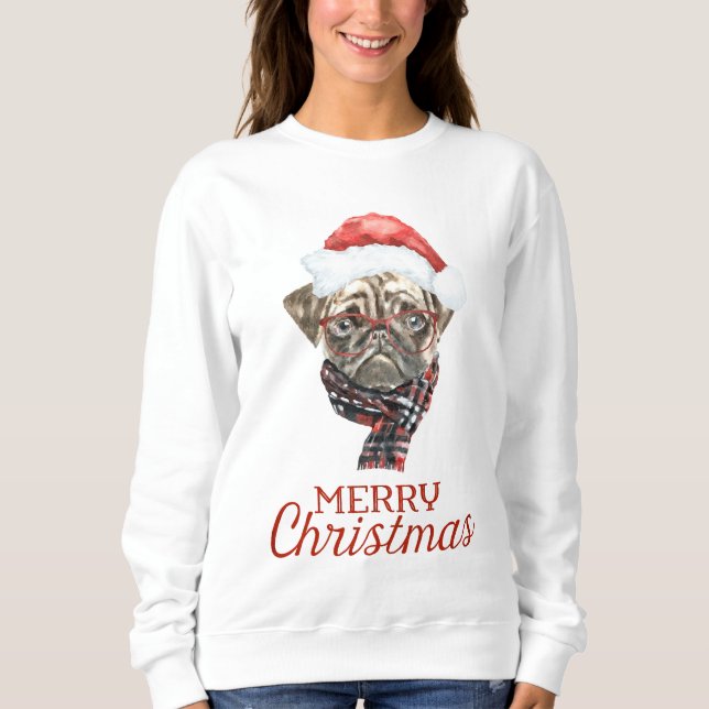 Sudadera de Navidad de Pug (Anverso)