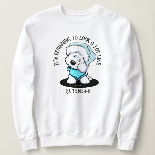 Sudadera de Navidad KiniArt Westie (Anverso del diseño)