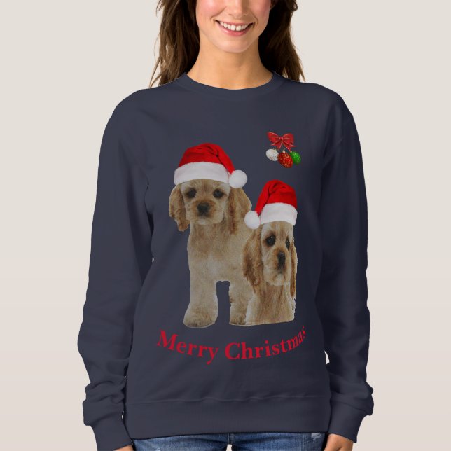 Sudadera de Navidad para cocker spaniel (Anverso)