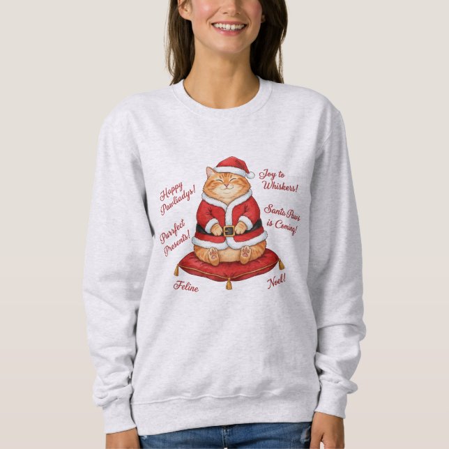 Sudadera de Navidad para Gato Santa Paws (Anverso)