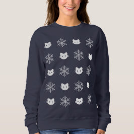 Sudadera de Navidades de copos de nieve para gato