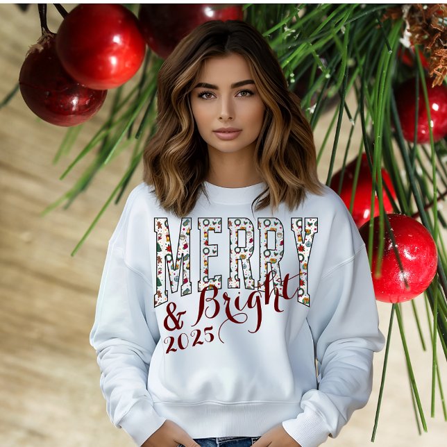 Sudadera de Navidades de merry y Bright con estamp (Subido por el creador)