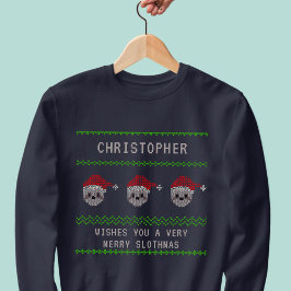 Sudadera de Navidades feos de Santa Sloth personal