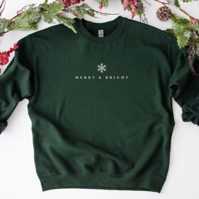 Sudadera de Navidades Minimalistas merry y brillan (Subido por el creador)