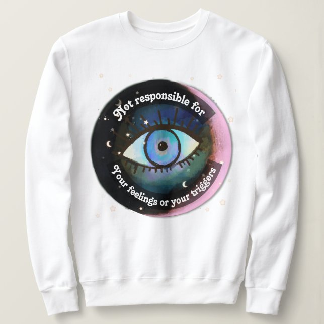 sudadera de ojos malvados, sudadera de luna (Anverso del diseño)