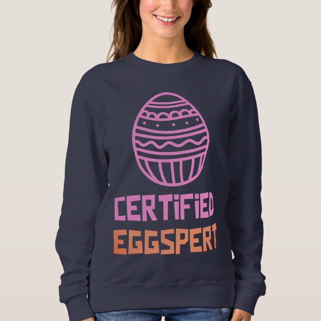 Sudadera de Pascua Experto en Huevos Certificado (Anverso)